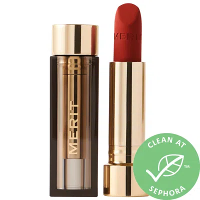 Merit Signature Lip Lightweight Matte Lipstick Vermillion 0.10 oz