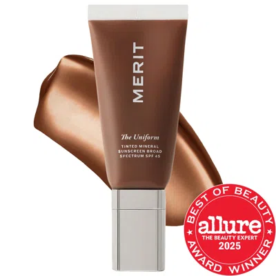 Merit The Uniform Tinted Mineral Sunscreen Broad Spectrum Spf 45 3 1.7 Oz/50ml In Brown