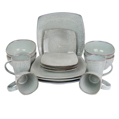 Meritage 16 Piece Stoneware Dinnerware Set In Gray (service For 4)