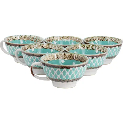 Meritage Otis 6piece 27oz Stoneware Soup Bowl With Handle Set In Multi