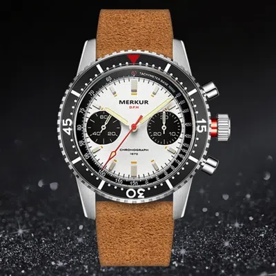 Pre-owned Merkur Men Chronograph Watch 40mm Panda Manual Wind Mechanical Wristwatch St2901