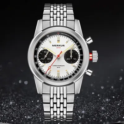 Pre-owned Merkur Men Chronograph Watch 40mm Panda Manual Wind Mechanical Wristwatch St2901