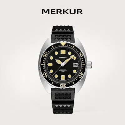 Pre-owned Merkur Men Diver Watch 42mm Military Automatic Mechanical Wristwatch 20amt Sport