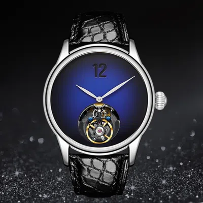 Pre-owned Merkur Men Luxury Watch Tourbillon Mechanical Wristwatch Gradualdial Onion Crown