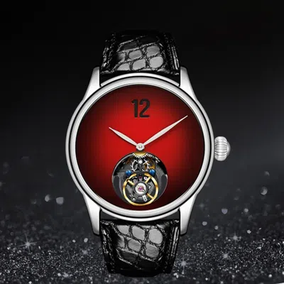 Pre-owned Merkur Men Luxury Watch Tourbillon Mechanical Wristwatch Gradualdial Onion Crown