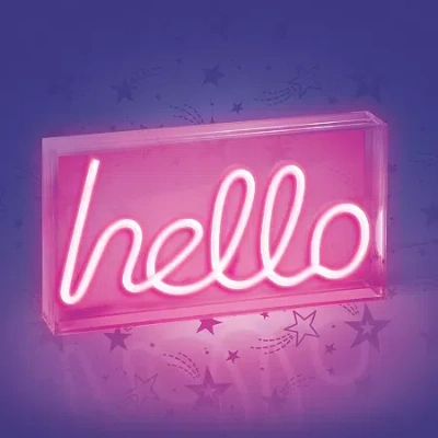 Merkury Innovations Merkury Hello Neon Box Sign In Pink