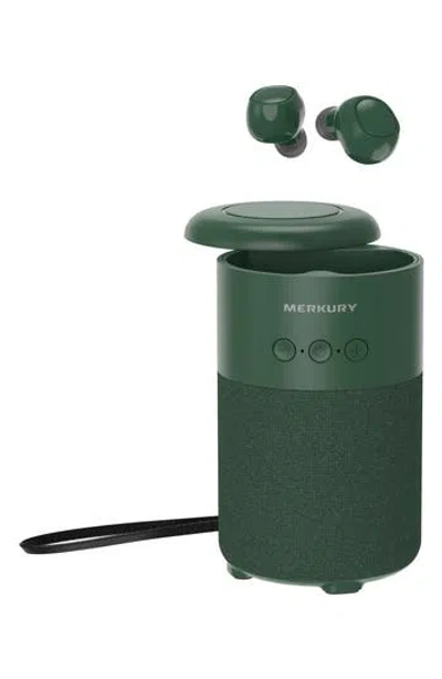 Merkury Innovations Portable Bluetooth Speaker & Wireless Earbuds In Green