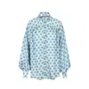 Merlenne Women's Blue / Neutrals Monogram Long Shirt Blue & Beige
