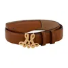 Merlenne Women's Leather Belt Featuring A Hand-buffed Finish In Brown