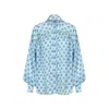 Merlenne Women's Monogram Long Shirt Blue In Blue