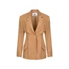 Merlenne Women's Neutrals Linen Blazer In Light Mocha