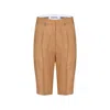 Merlenne Women's Neutrals Linen Shorts In Light Mocha