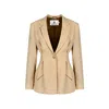 Merlenne Women's Neutrals / Pink / Purple Linen Blazer In Powder Rose