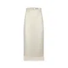 MERLENNE WOMEN'S NEUTRALS TWEED SKIRT WITH FRINGES