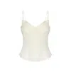 Merlenne Women's Neutrals / White Matte Silk Camisole In White Mélange