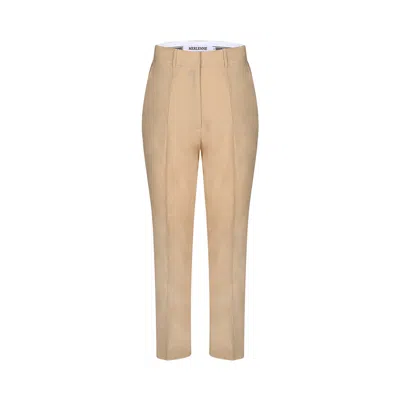 Merlenne Women's Pink / Purple / Neutrals Linen Trousers In Powder Rose