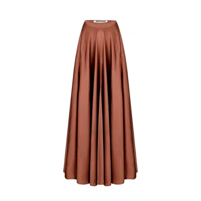 Merlenne Women's Red Long Skirt In Terracotta In Brown