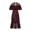 Merlenne Women's Red Semi-sheer Burgundy Dress In Brown