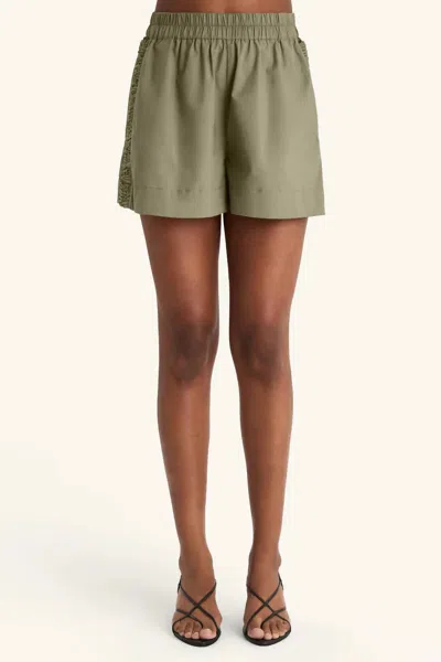 Merlette Antibes Cotton Shorts In Aloe In Green