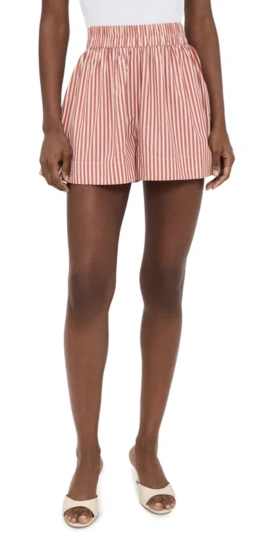 Merlette Antibes Striped Shorts Sienna Stripe In Pink