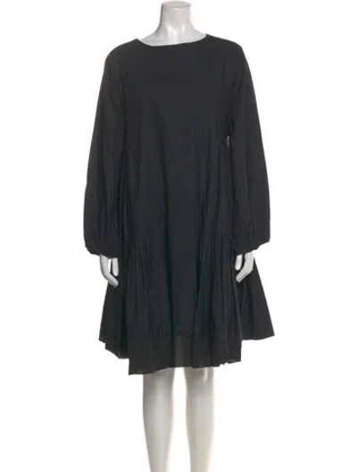 Pre-owned Merlette Bateau Neckline Knee-length Dress In Black