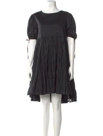 Pre-owned Merlette Bateau Neckline Knee-length Dress In Black
