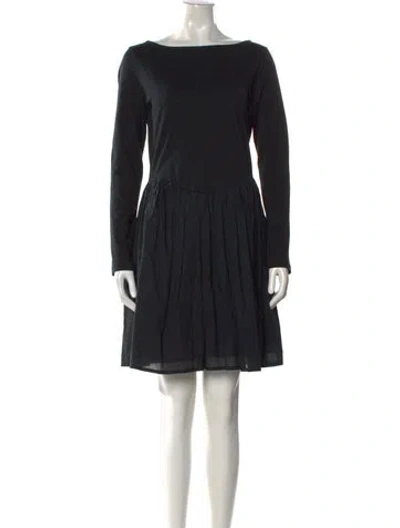 Pre-owned Merlette Bateau Neckline Knee-length Dress In Black