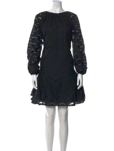 Pre-owned Merlette Bateau Neckline Knee-length Dress In Black