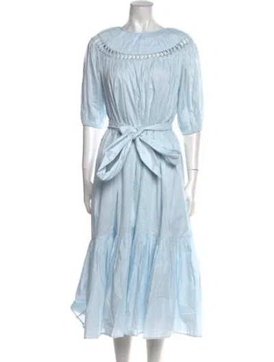 Pre-owned Merlette Bateau Neckline Long Dress In Blue