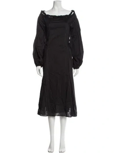 Pre-owned Merlette Bateau Neckline Midi Length Dress W/ Tags In Gray