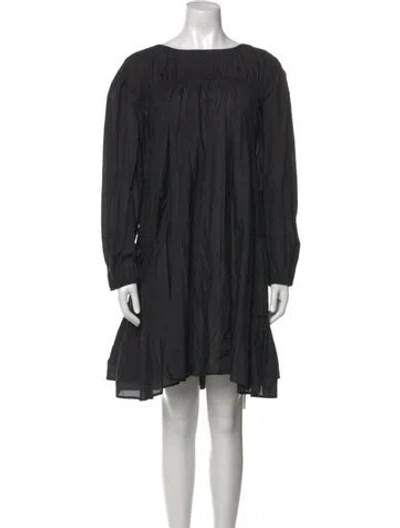 Pre-owned Merlette Bateau Neckline Mini Dress In Black