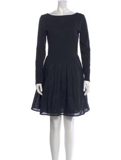 Pre-owned Merlette Bateau Neckline Mini Dress In Black