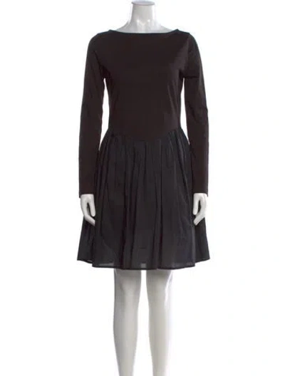 Pre-owned Merlette Bateau Neckline Mini Dress In Black
