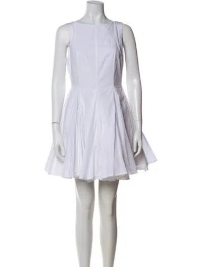 Pre-owned Merlette Bateau Neckline Mini Dress In Gray