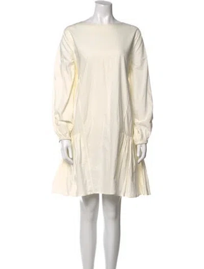 Pre-owned Merlette Bateau Neckline Mini Dress In Neutral