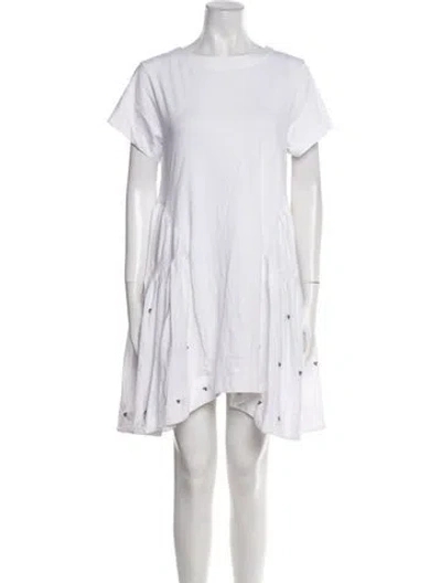Pre-owned Merlette Bateau Neckline Mini Dress In White
