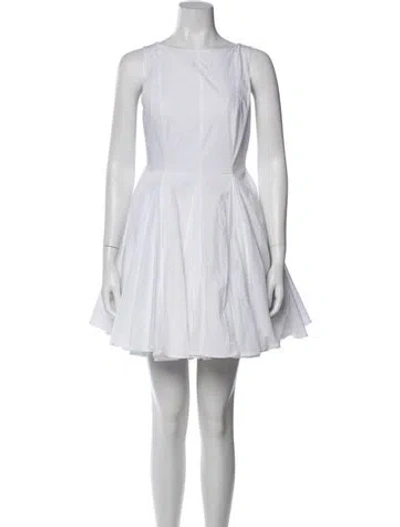 Pre-owned Merlette Bateau Neckline Mini Dress In White