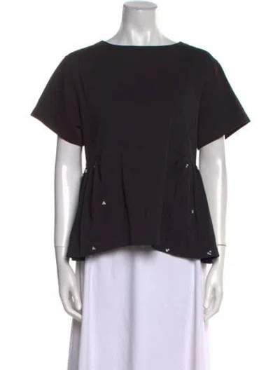 Pre-owned Merlette Bateau Neckline Short Sleeve T-shirt In Black