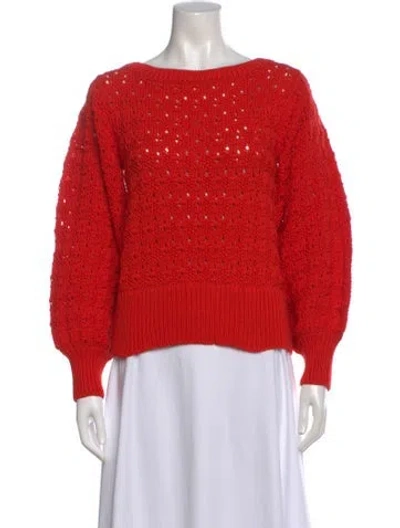 Pre-owned Merlette Bateau Neckline Sweater In Red