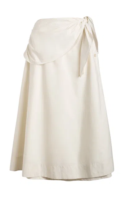 Merlette Camila Cotton Poplin Skirt In Off-white