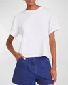 Merlette Cooper Smocked Crewneck Jersey Top In White