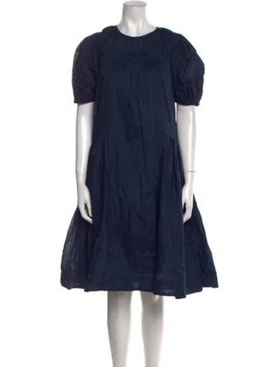Pre-owned Merlette Crew Neck Knee-length Dress In Blue