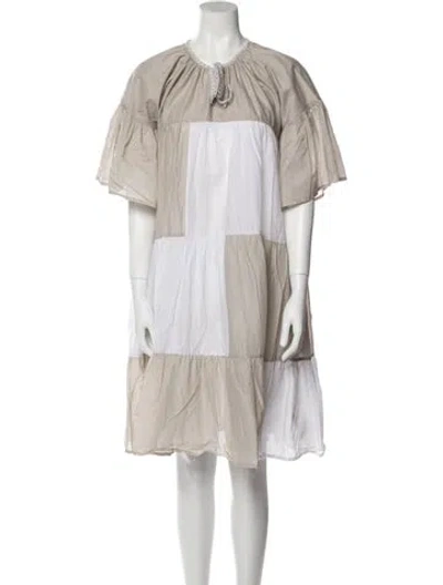 Pre-owned Merlette Crew Neck Knee-length Dress In Blue