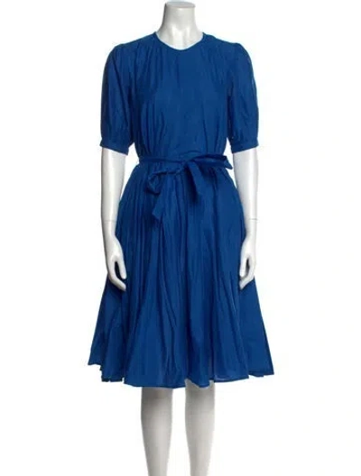 Pre-owned Merlette Crew Neck Knee-length Dress In Blue