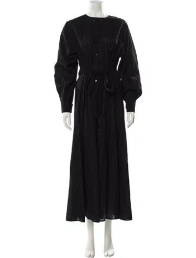 Pre-owned Merlette Crew Neck Long Dress In Black