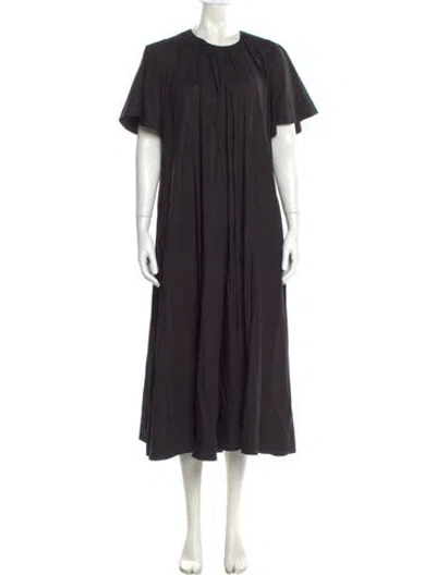 Pre-owned Merlette Crew Neck Long Dress In Black