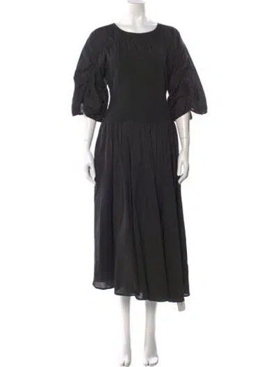 Pre-owned Merlette Crew Neck Long Dress In Black