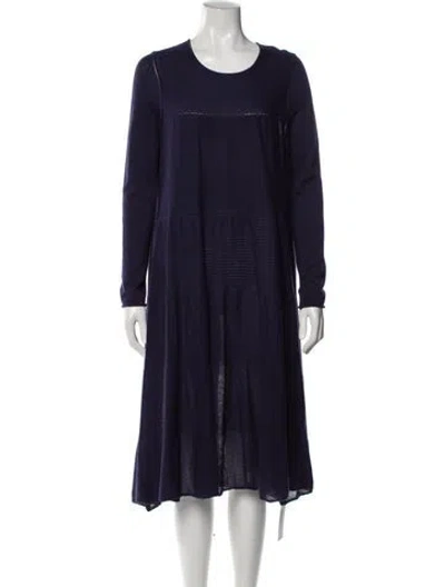 Pre-owned Merlette Crew Neck Long Dress In Blue
