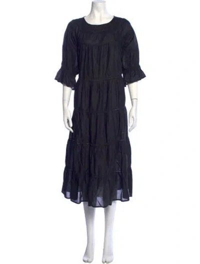 Pre-owned Merlette Crew Neck Long Dress In Blue