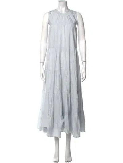 Pre-owned Merlette Crew Neck Long Dress In Blue